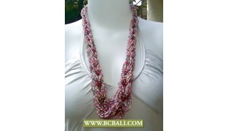 Beaded Seed Necklace multi Colors